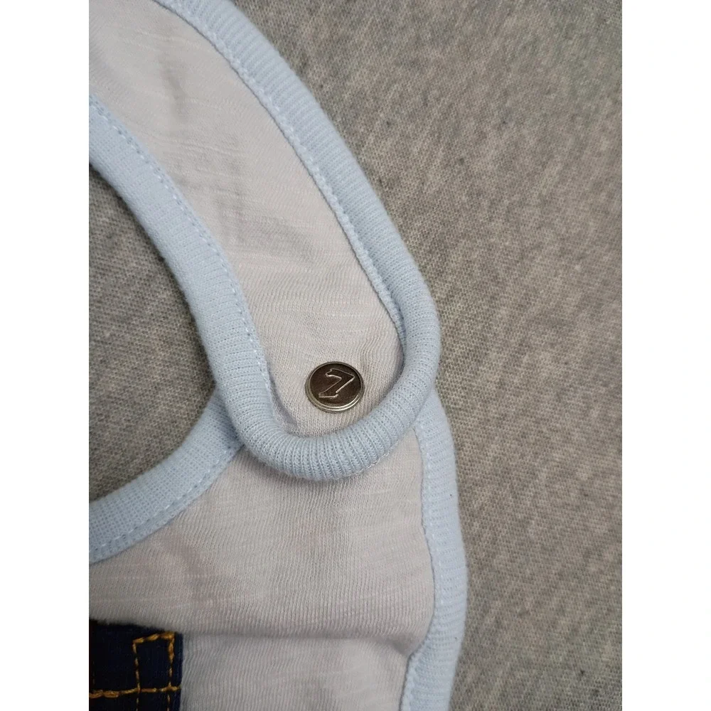 7 For All Mankind Baby Bib Light Blue Denim Pocket Snap Closure 7FBN0909